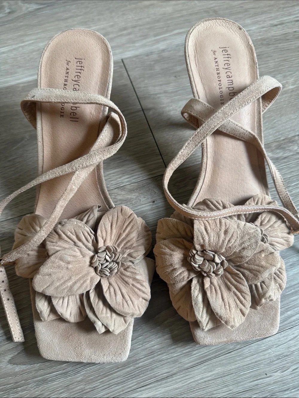 Jeffrey Campbell Floral Suede Kitten Heels